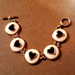 Vintage gold tone ivory enamel bracelet